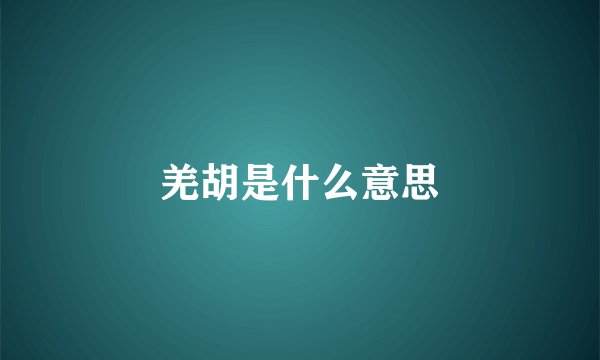 羌胡是什么意思