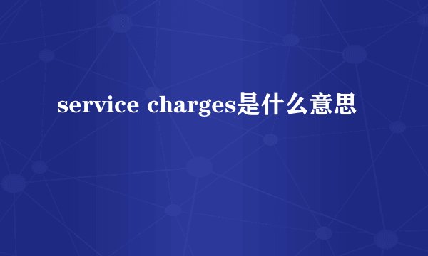 service charges是什么意思