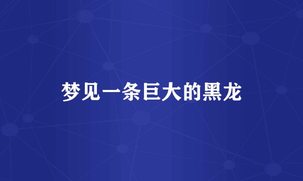 梦见一条巨大的黑龙
