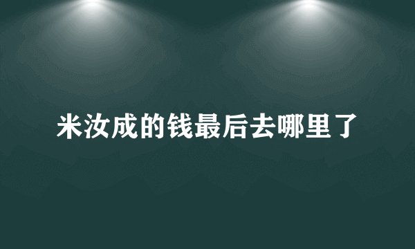 米汝成的钱最后去哪里了