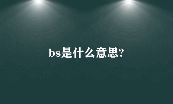 bs是什么意思?