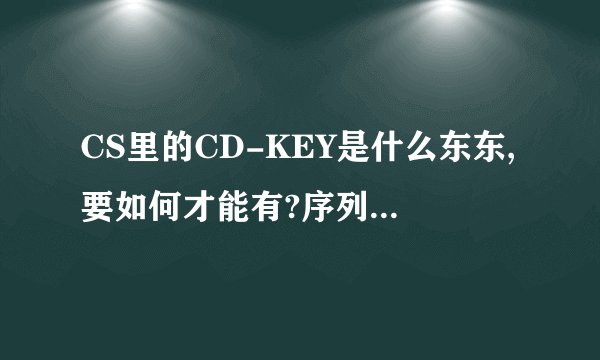 CS里的CD-KEY是什么东东,要如何才能有?序列号是什么