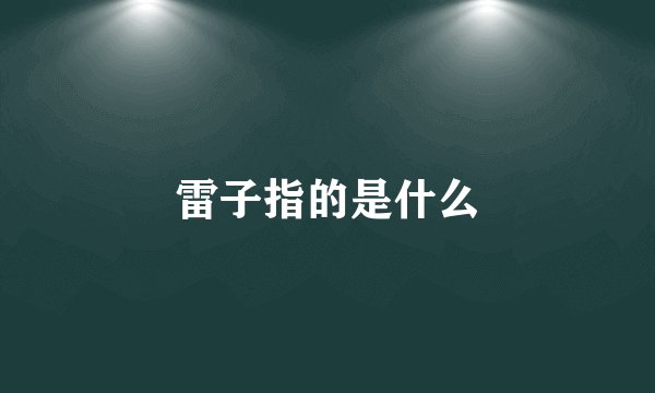 雷子指的是什么