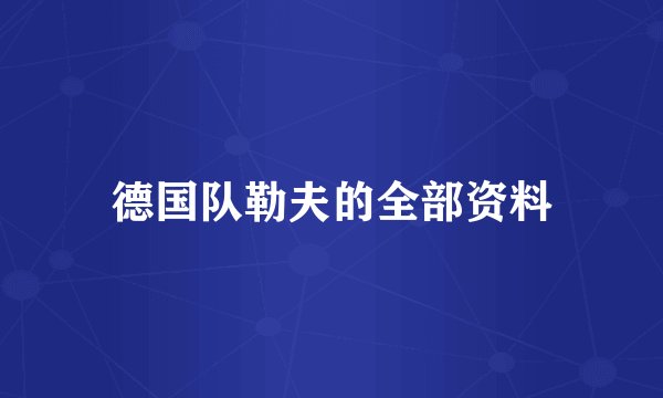 德国队勒夫的全部资料