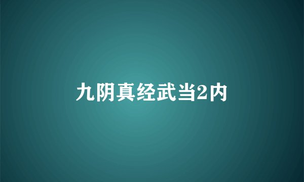 九阴真经武当2内
