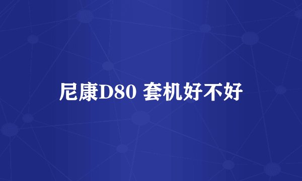 尼康D80 套机好不好