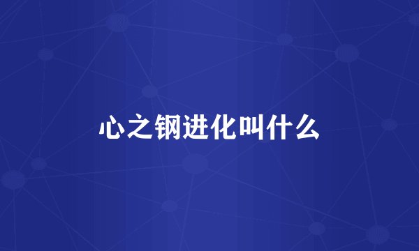 心之钢进化叫什么