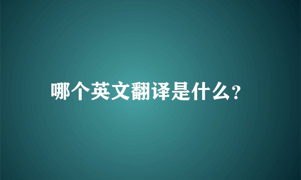 哪个英文翻译是什么？