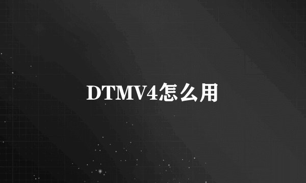 DTMV4怎么用