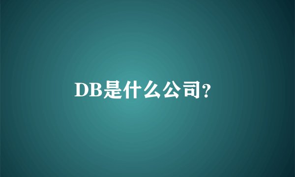 DB是什么公司？