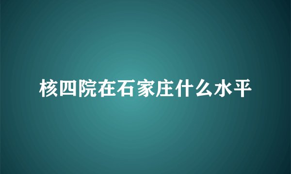 核四院在石家庄什么水平