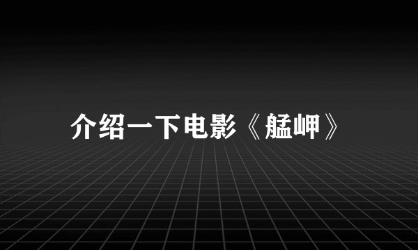 介绍一下电影《艋岬》