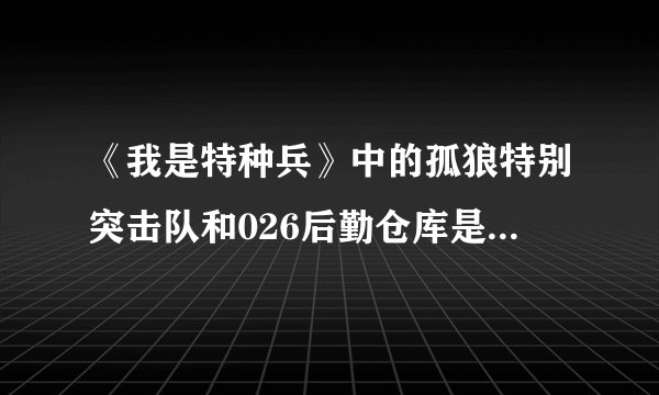 《我是特种兵》中的孤狼特别突击队和026后勤仓库是否在现实存在