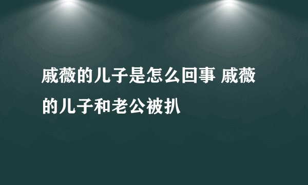 戚薇的儿子是怎么回事 戚薇的儿子和老公被扒