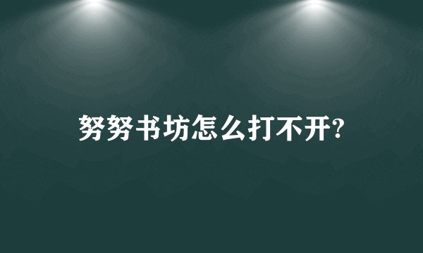 努努书坊怎么打不开?