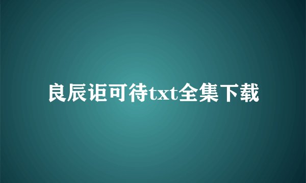 良辰讵可待txt全集下载
