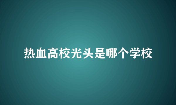 热血高校光头是哪个学校