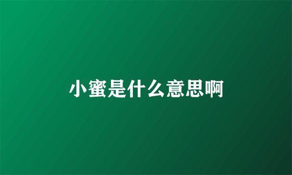 小蜜是什么意思啊
