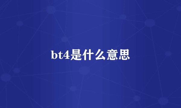 bt4是什么意思