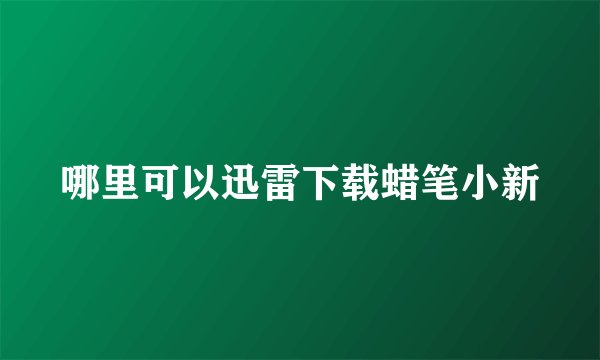 哪里可以迅雷下载蜡笔小新