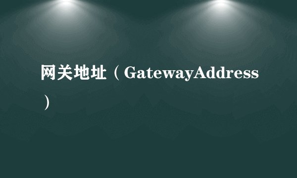 网关地址（GatewayAddress）