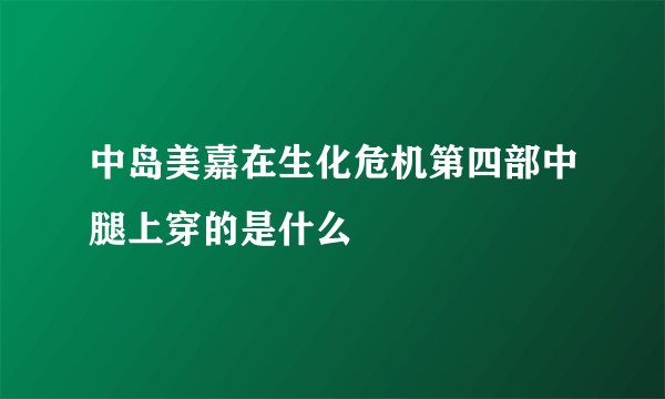 中岛美嘉在生化危机第四部中腿上穿的是什么