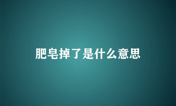 肥皂掉了是什么意思