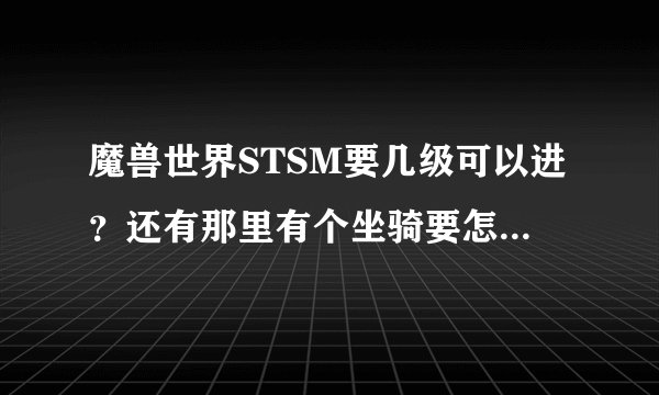 魔兽世界STSM要几级可以进？还有那里有个坐骑要怎么打？要刷级的那个STSM不是YXSTSM