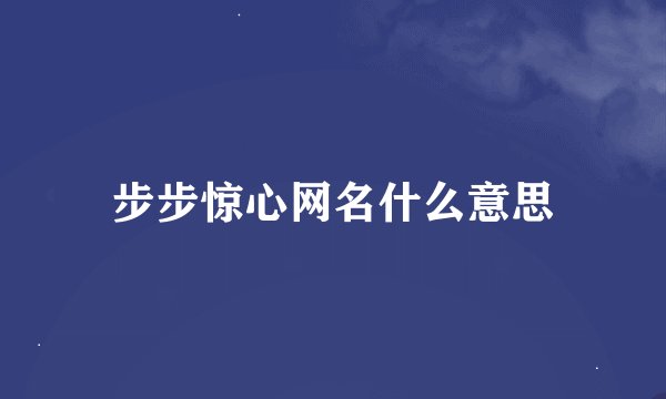 步步惊心网名什么意思