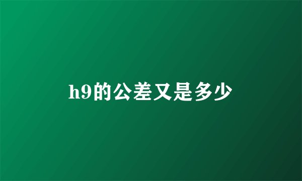 h9的公差又是多少