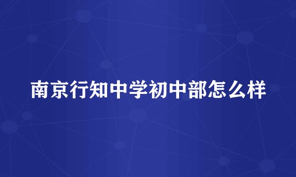南京行知中学初中部怎么样