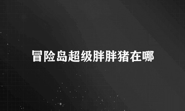 冒险岛超级胖胖猪在哪