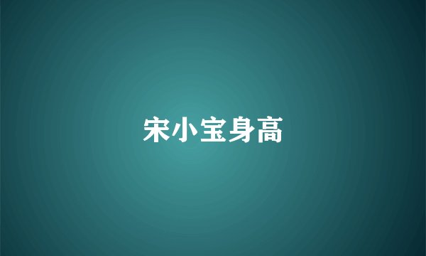 宋小宝身高