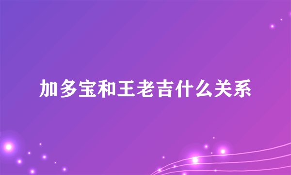 加多宝和王老吉什么关系
