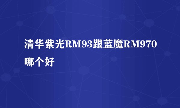 清华紫光RM93跟蓝魔RM970哪个好