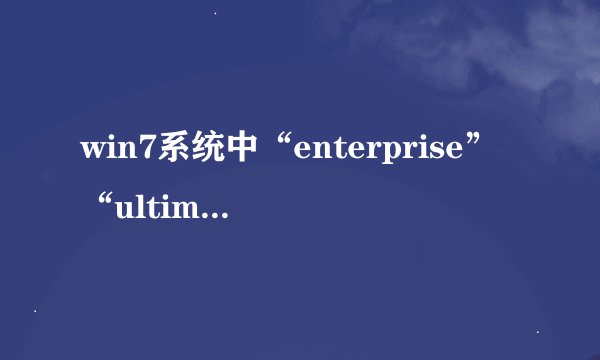 win7系统中“enterprise”“ultimate”是什么意思？