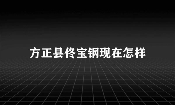 方正县佟宝钢现在怎样