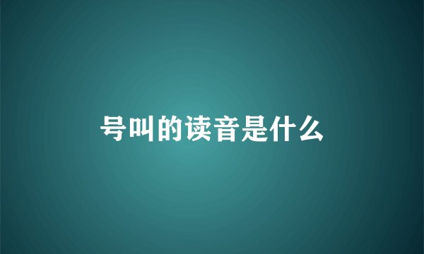 号叫的读音是什么