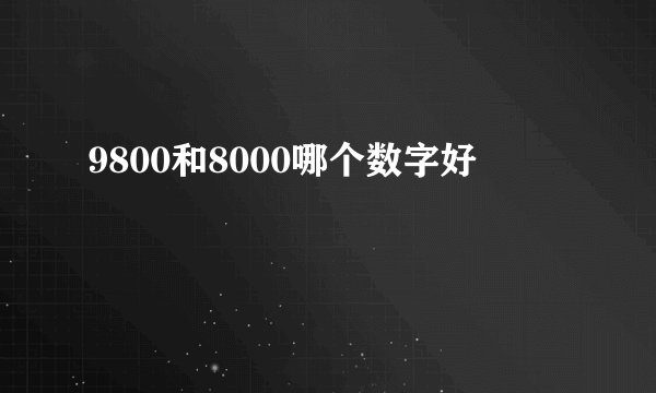 9800和8000哪个数字好