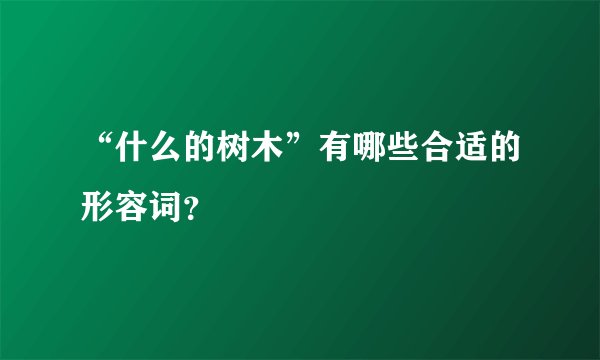 “什么的树木”有哪些合适的形容词？