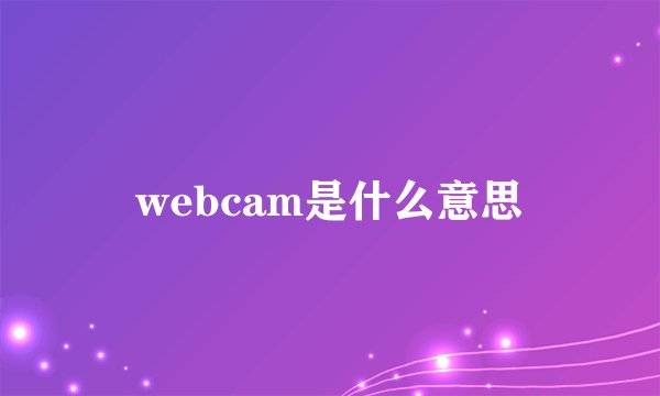 webcam是什么意思
