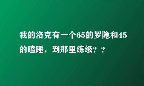 我的洛克有一个65的罗隐和45的瞌睡，到那里练级？？