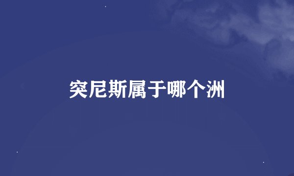 突尼斯属于哪个洲