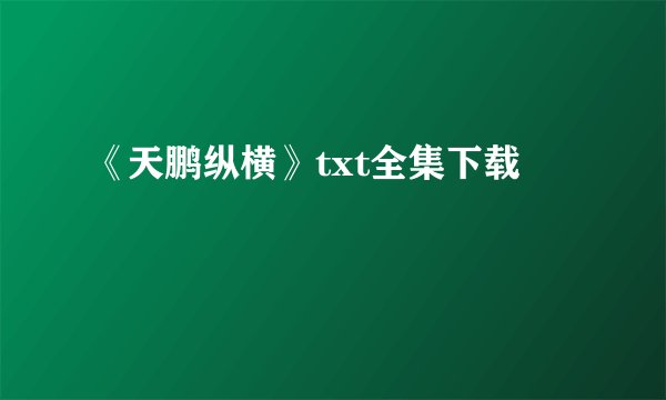 《天鹏纵横》txt全集下载