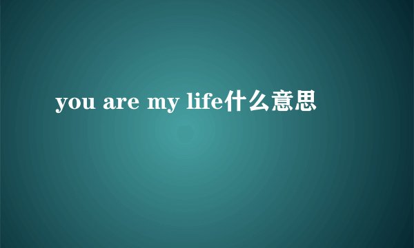 you are my life什么意思