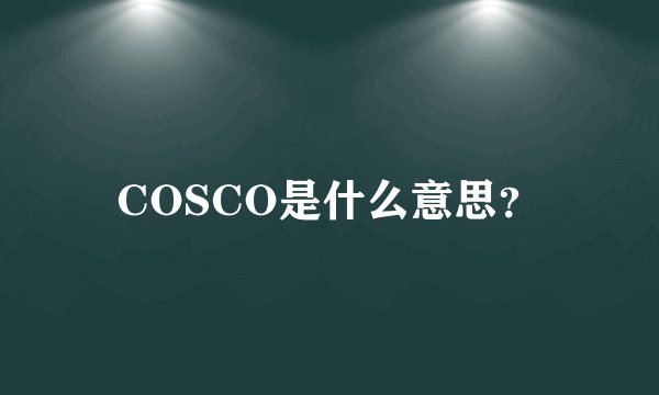 COSCO是什么意思？