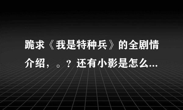 跪求《我是特种兵》的全剧情介绍，。？还有小影是怎么死的，丫头又是谁？最后小庄怎样了？