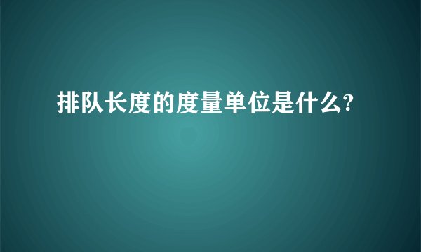 排队长度的度量单位是什么?