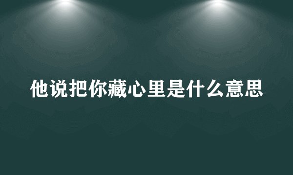 他说把你藏心里是什么意思
