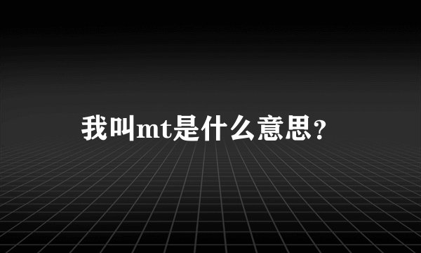 我叫mt是什么意思？